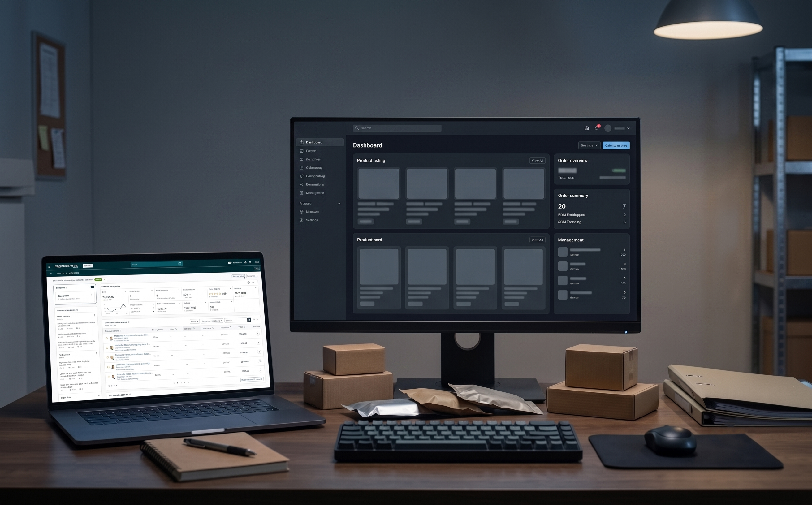 Ecommerce catalogue and sales-operations workspace